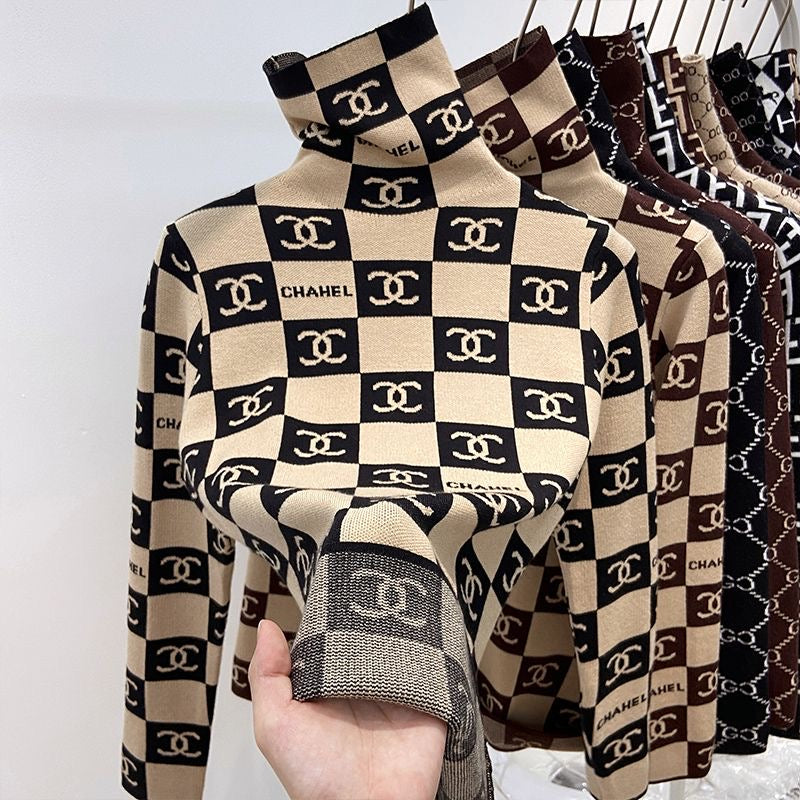 New Fashion Printed Slim Top With Bottoming Shirt
