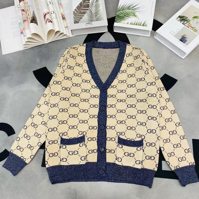 Letter Print Cardigan Sweater