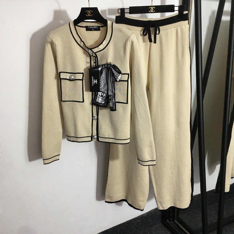 Wide Leg Pants And Top Two Piece Set