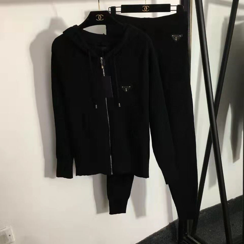 Knitted Sweatshirt And Leggings 2-Piece Suit