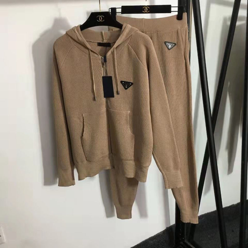 Knitted Sweatshirt And Leggings 2-Piece Suit