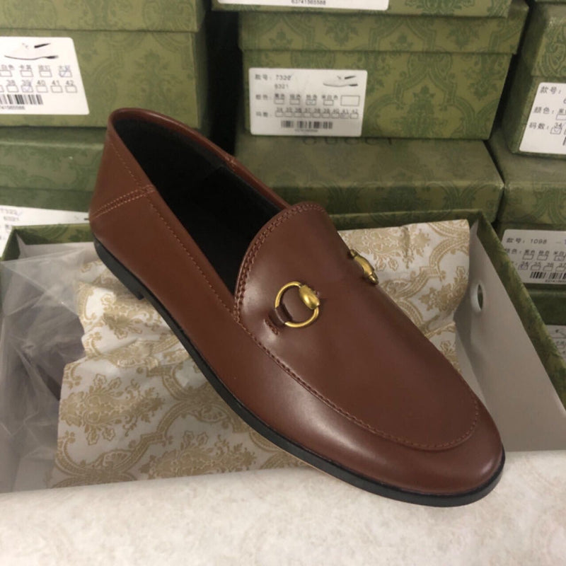 Fashion Lace-Up Brown Pattern Loafers