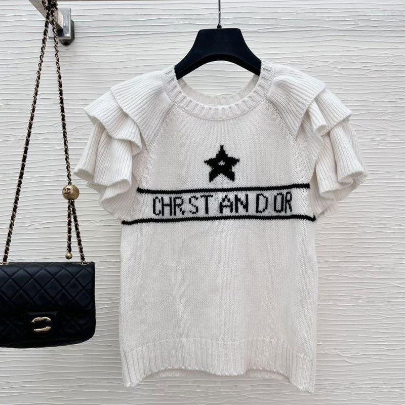 New Knitted Flare Seleeve Women's Top