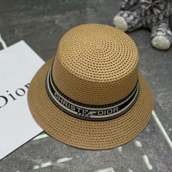 Classical Straw Letter Printed Hat