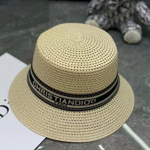 Classical Straw Letter Printed Hat