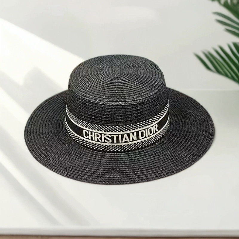 Classical Straw Letter Printed Hat