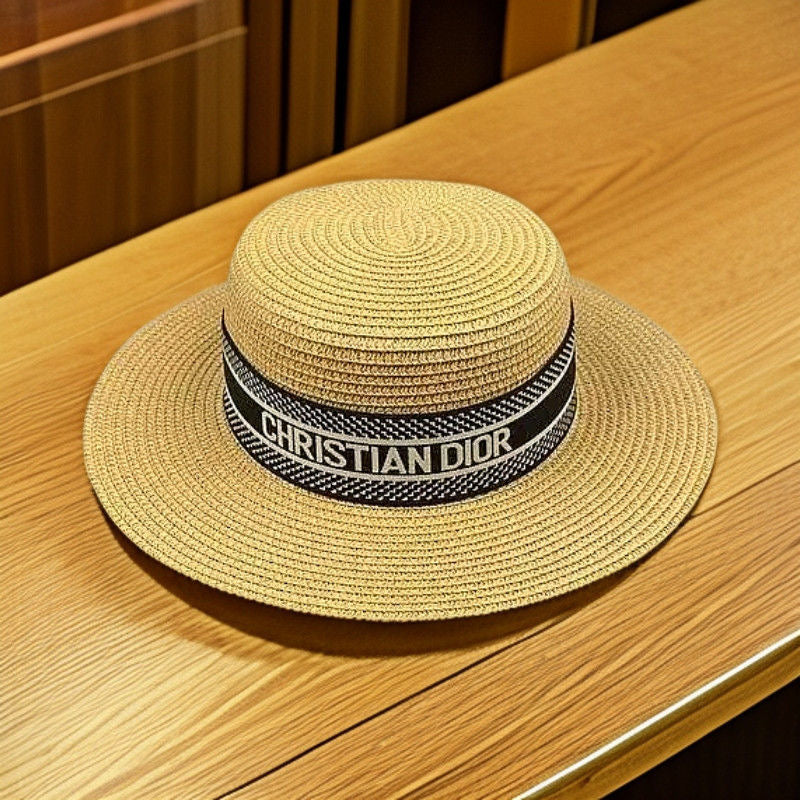 Classical Straw Letter Printed Hat