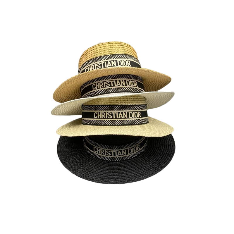 Classical Straw Letter Printed Hat