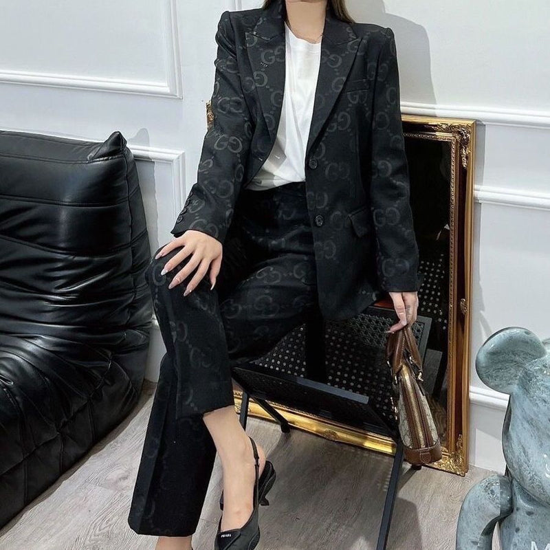 Women's Letter Printed Suit Top+Pants