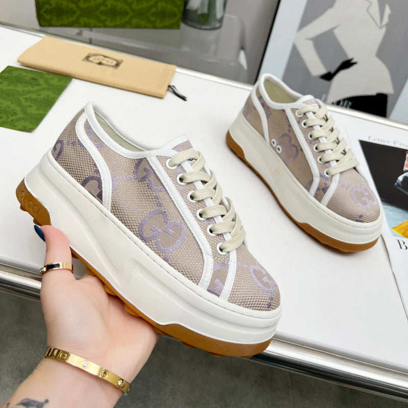 Second Generation Thick-soled Embroidered Canvas Shoes
