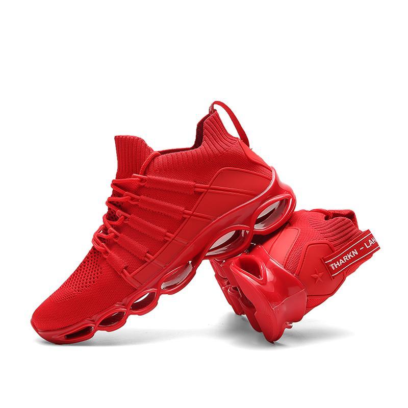 Breathable Knitted Fabric Lace Up Men's Sneakers 