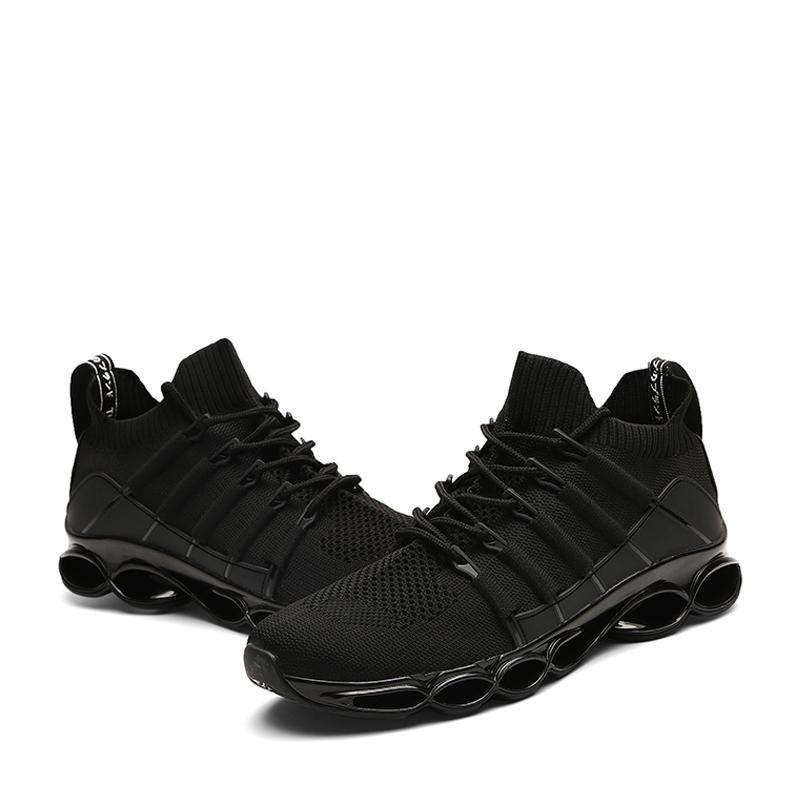 Breathable Knitted Fabric Lace Up Men's Sneakers 