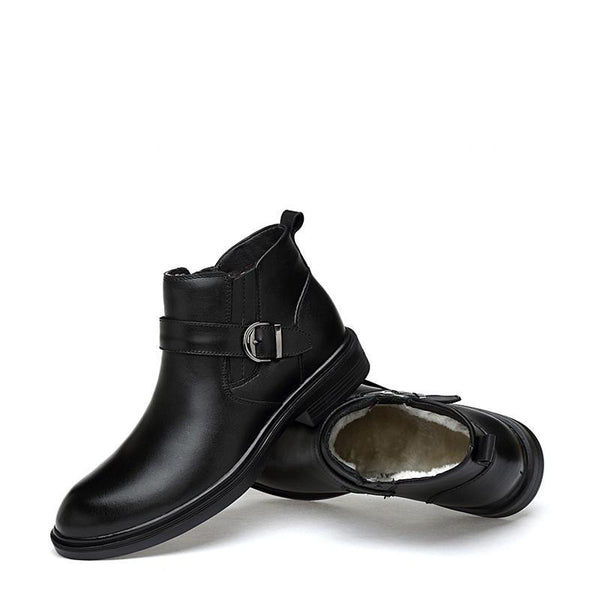 Black Cowhide Hook & Loop Men's Dress Shoes