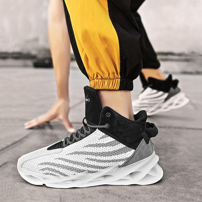 Knitted Fabric Lace Up Men's Sneakers