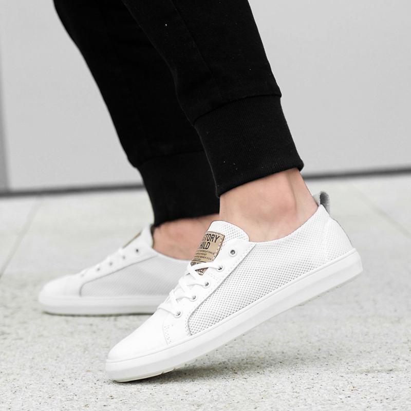 Cowhide Lace Up Men's Sneakers