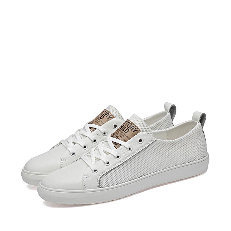 Cowhide Lace Up Men's Sneakers