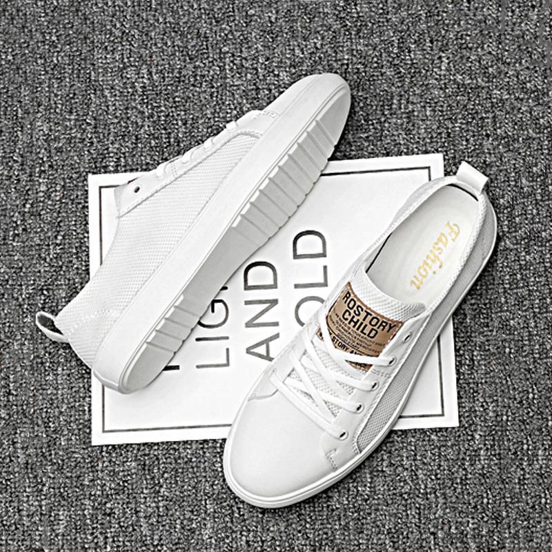 Cowhide Lace Up Men's Sneakers