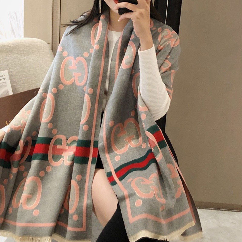 Fashion Letter Printed Cashmere Scarf
