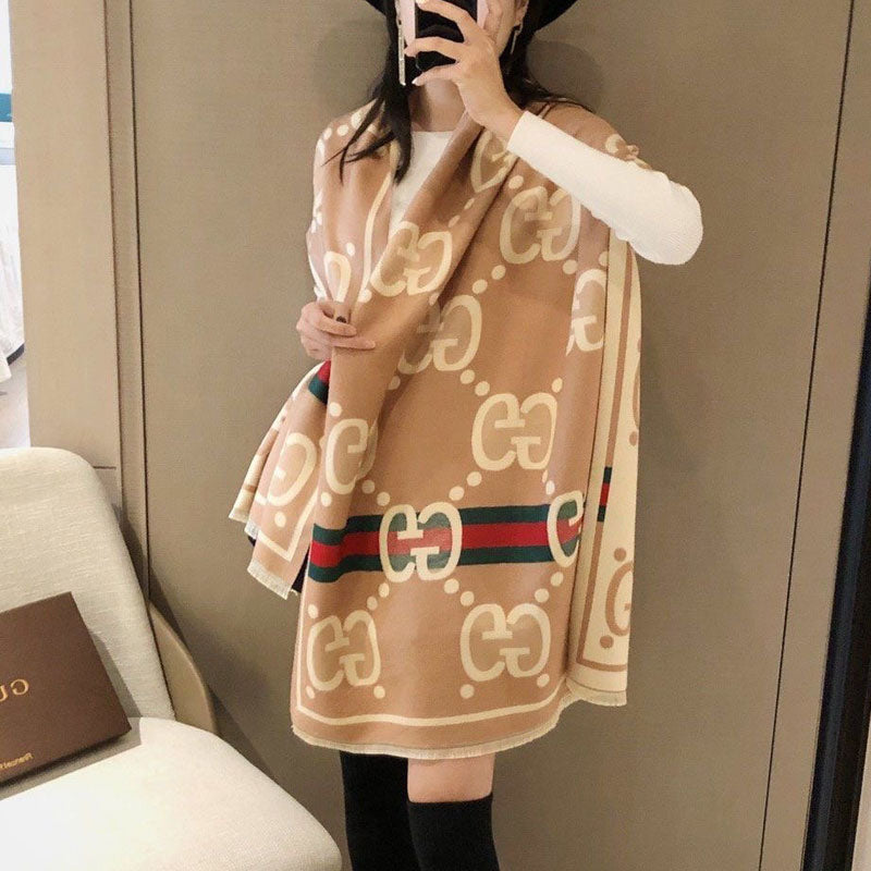 Fashion Letter Printed Cashmere Scarf