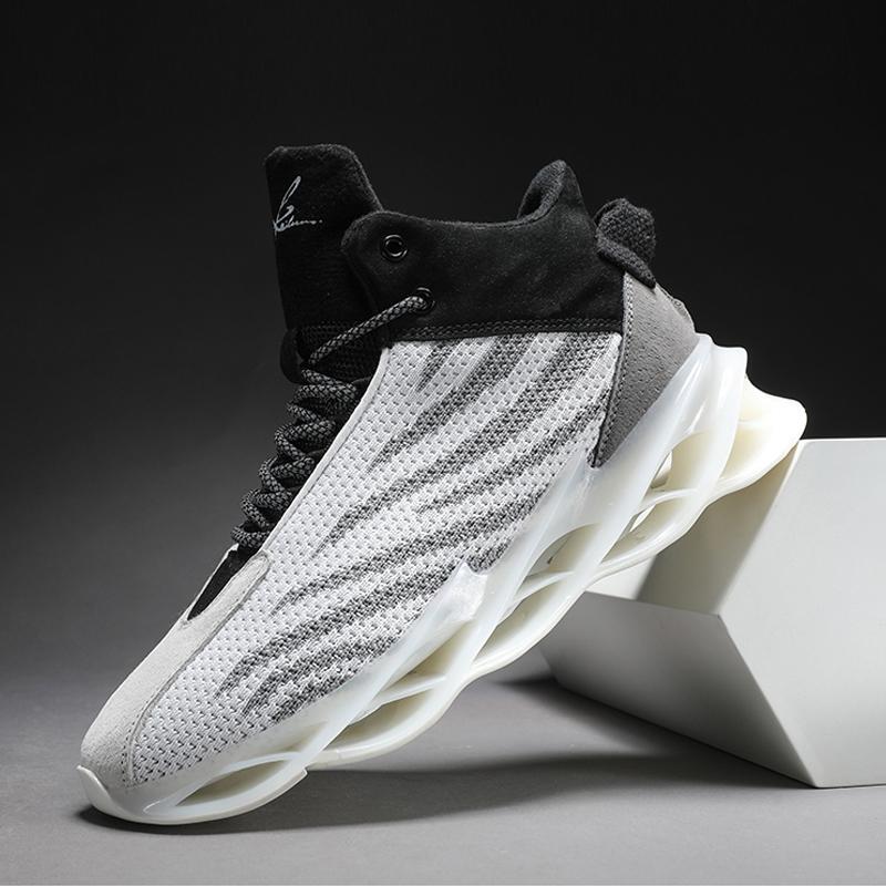 Knitted Fabric Lace Up Men's Sneakers