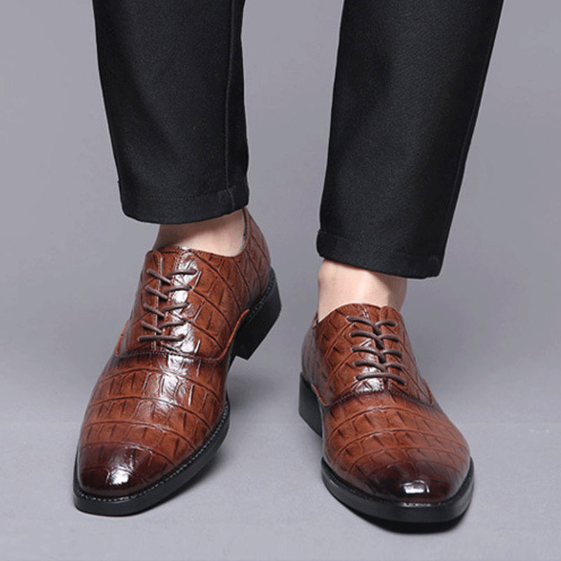 Leather Pointed Toe Men's Dress Shoes