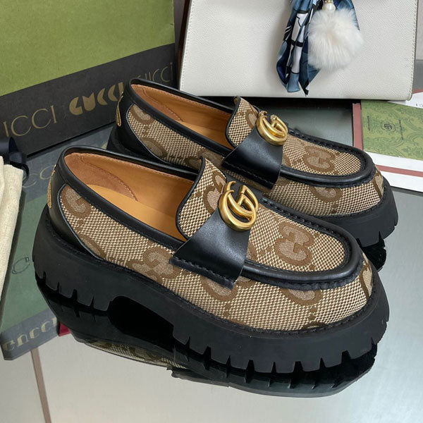 Letter-Embellished Platform Shoes