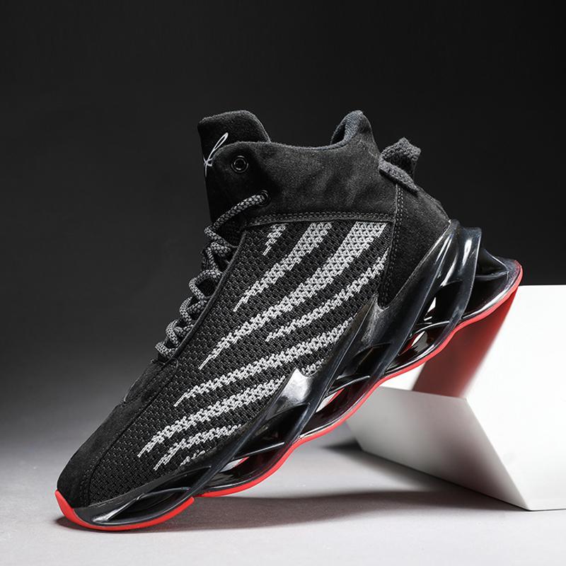Knitted Fabric Lace Up Men's Sneakers