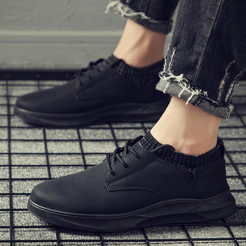 Leather Lace Up Water-proof Men's Sneakers