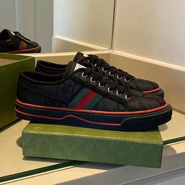 Luxury Canvas Embroidered Flat Casual Sneakers