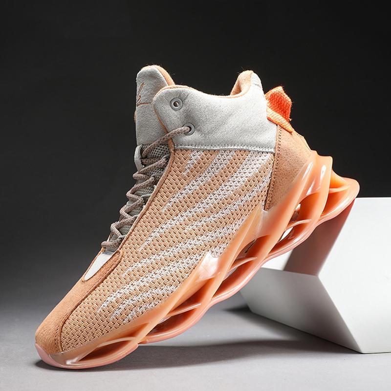 Knitted Fabric Lace Up Men's Sneakers
