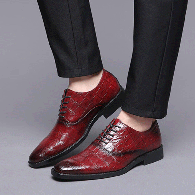 Leather Pointed Toe Men's Dress Shoes