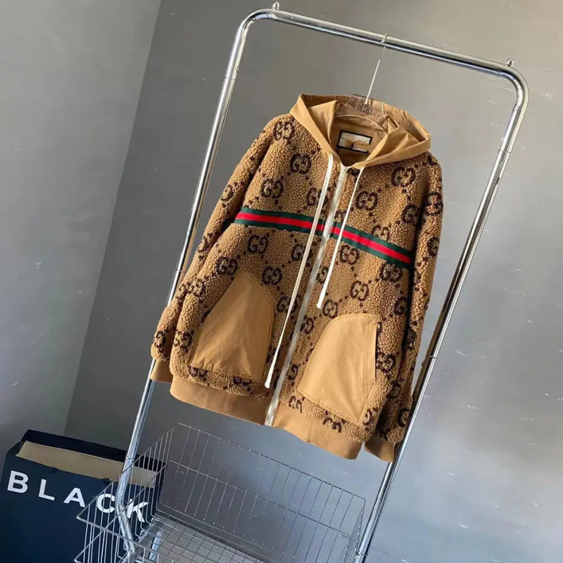 High-quality Velvet Full-body Printing  Hooded All-match Jacket