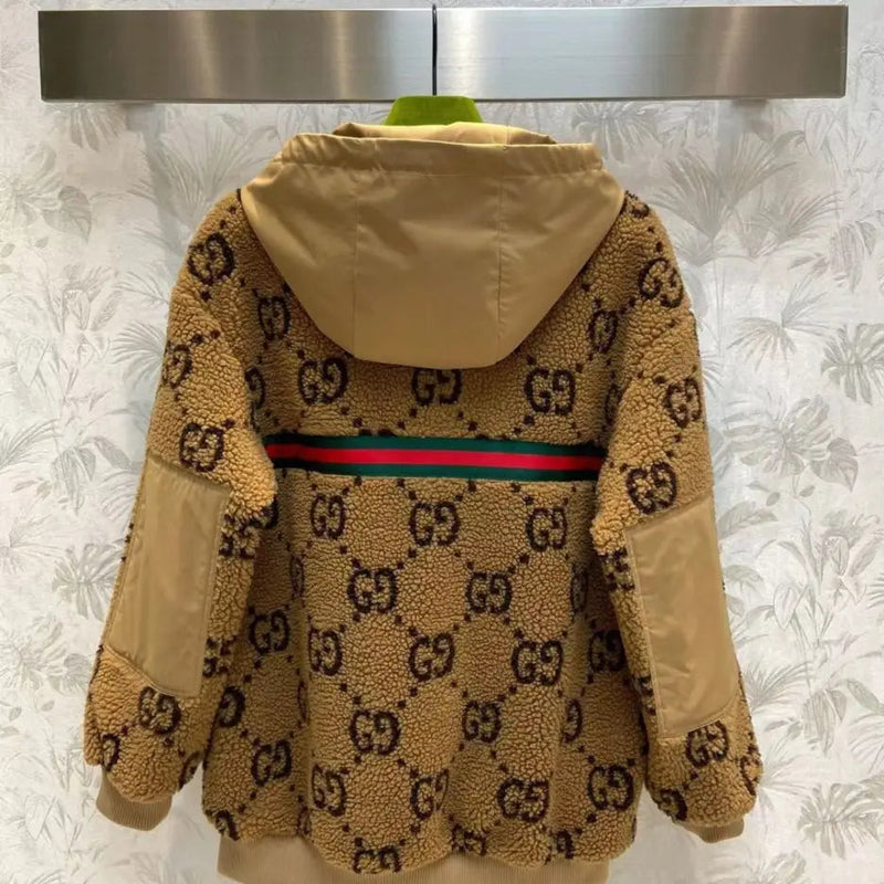 High-quality Velvet Full-body Printing  Hooded All-match Jacket