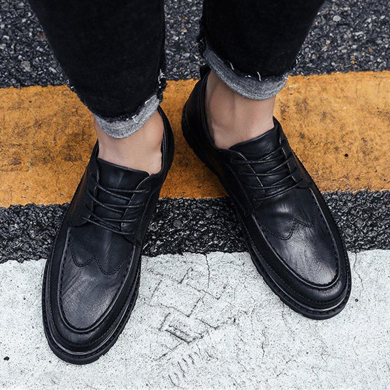 Cowhide Lace Up Men's Dress Shoes