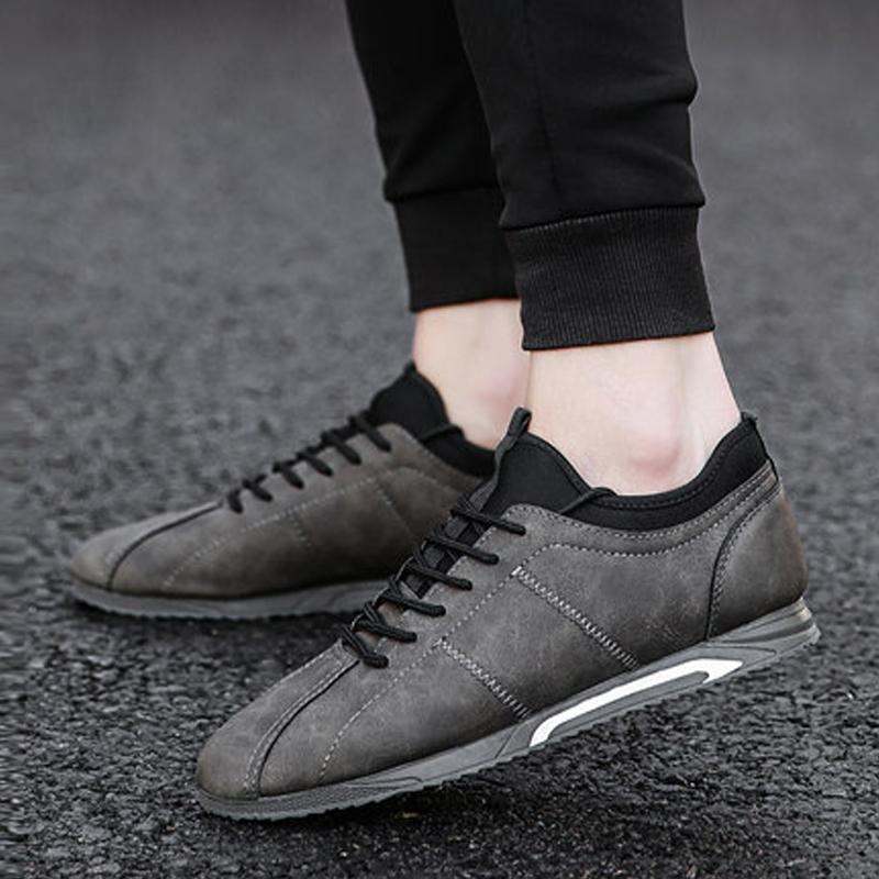 Leather Lace Up Men's Sneakers