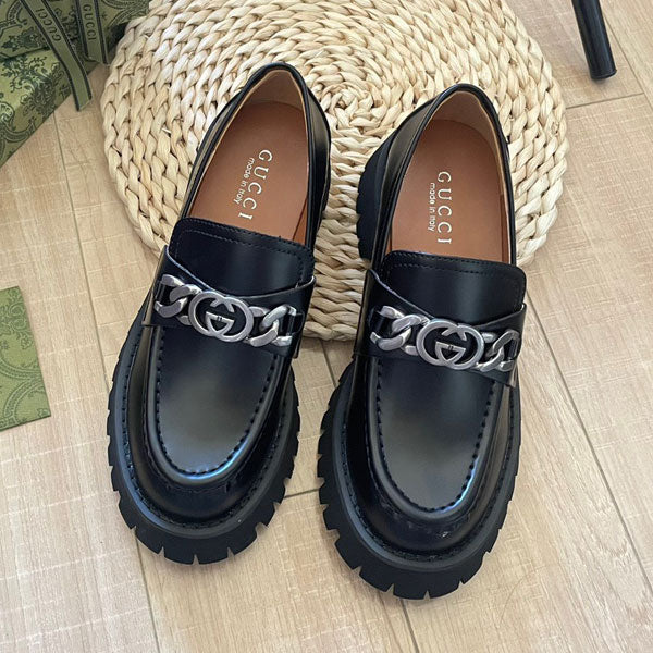 Letter-Embellished Platform Shoes