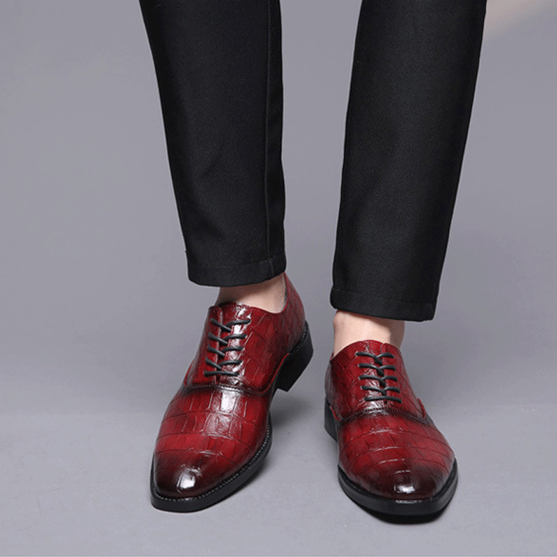 Leather Pointed Toe Men's Dress Shoes