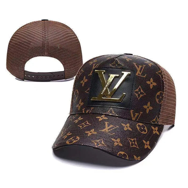 Leather/Mesh Alphabet Branded Baseball Cap
