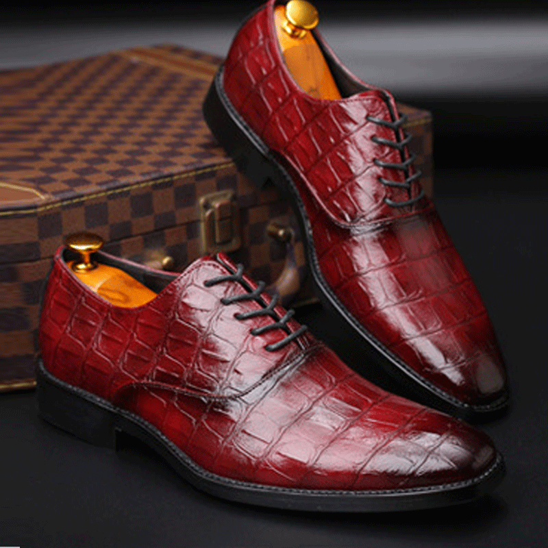 Leather Pointed Toe Men's Dress Shoes