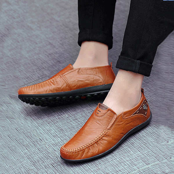 Cowhide Slip-On Breathable Men's Loafers