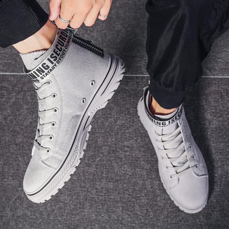 Canvas Cloth Lace Up High-top Men's Boots