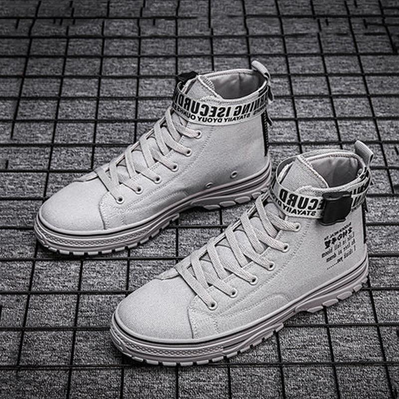 Canvas Cloth Lace Up High-top Men's Boots