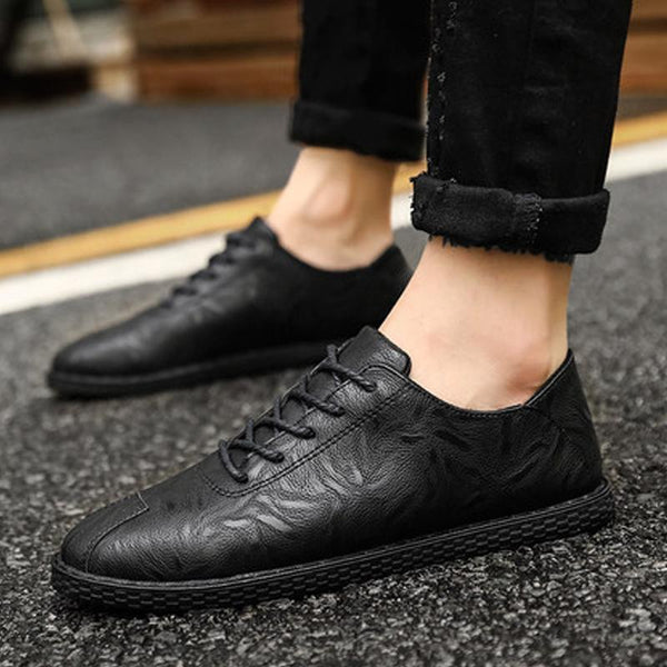 Leather Lace Up Waterproof Men's Dress Shoes