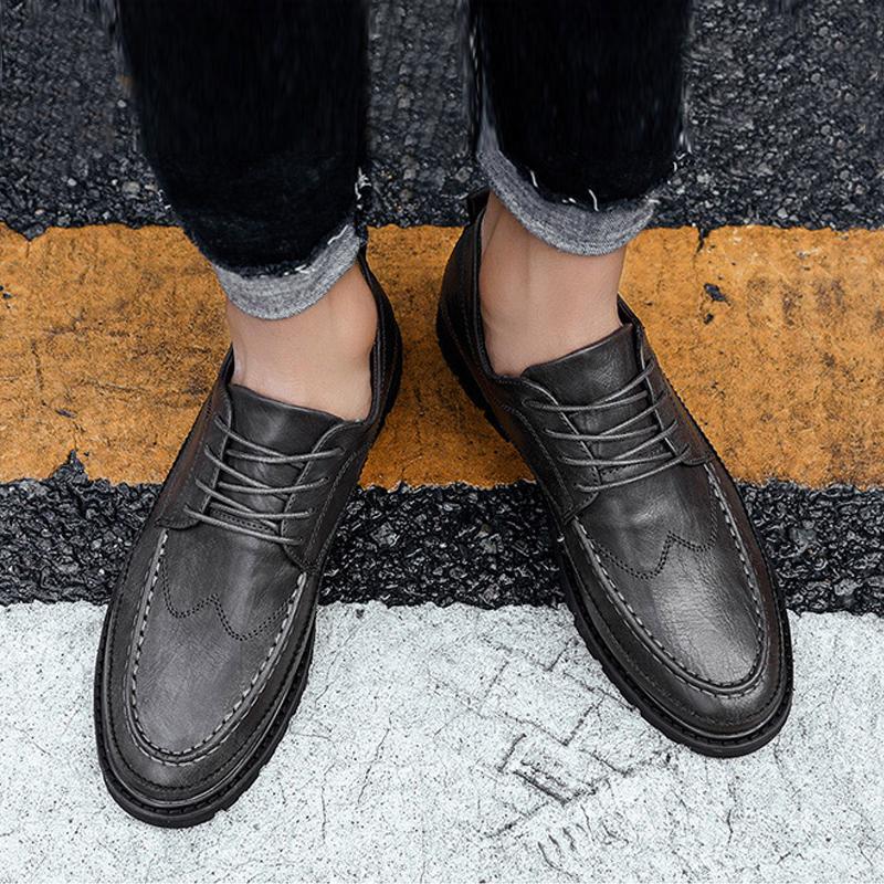 Cowhide Lace Up Men's Dress Shoes