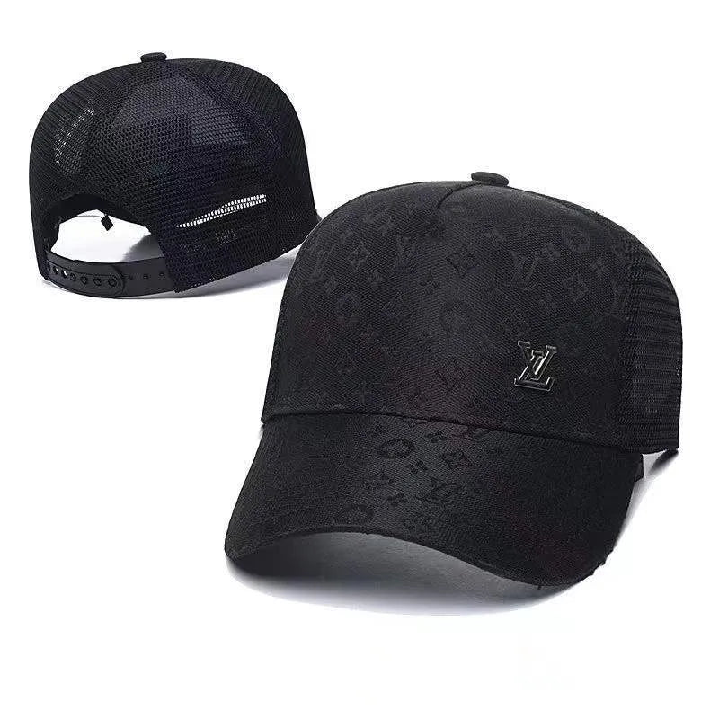 Leather/Mesh Alphabet Branded Baseball Cap