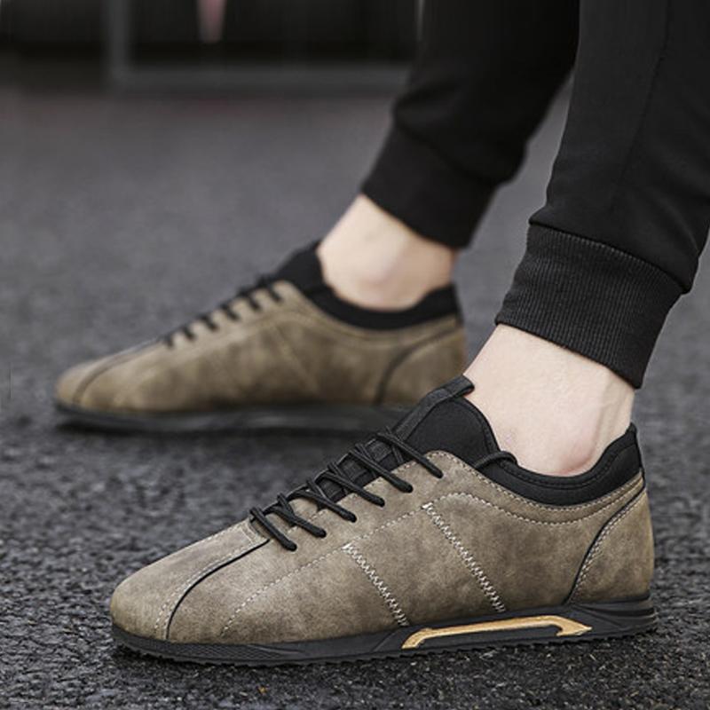 Leather Lace Up Men's Sneakers