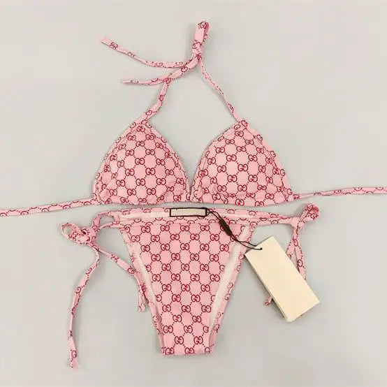 Fashion Letter Printed Bikini Swimsuit