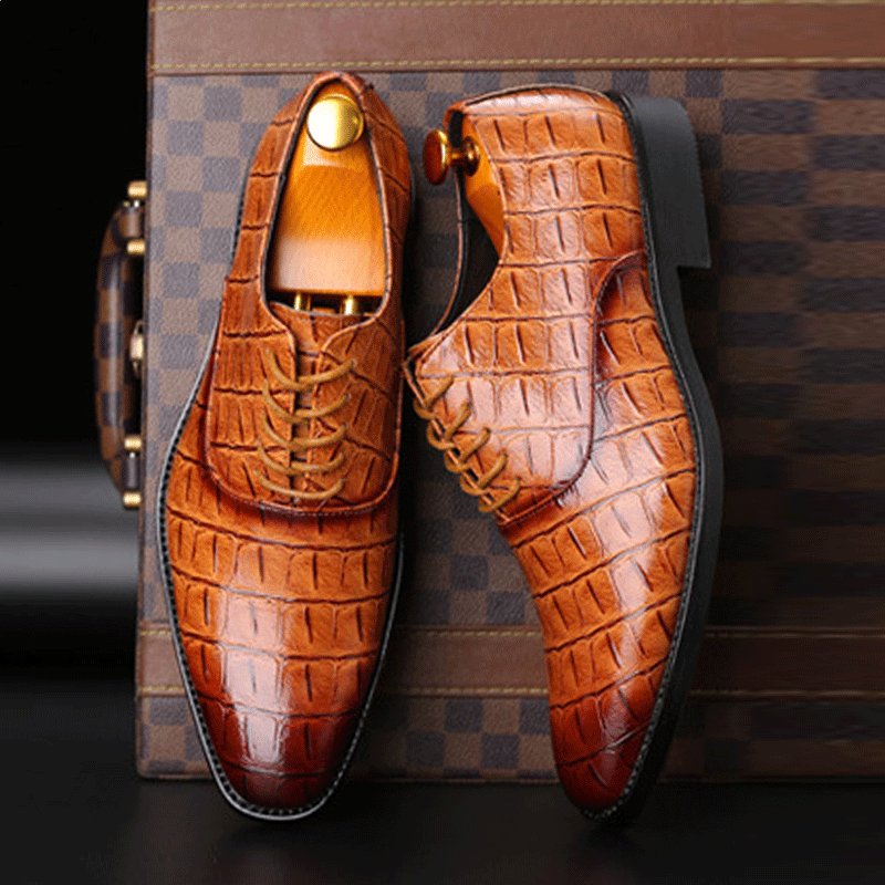 Leather Pointed Toe Men's Dress Shoes