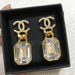 Letter Decoration Crystal Earrings