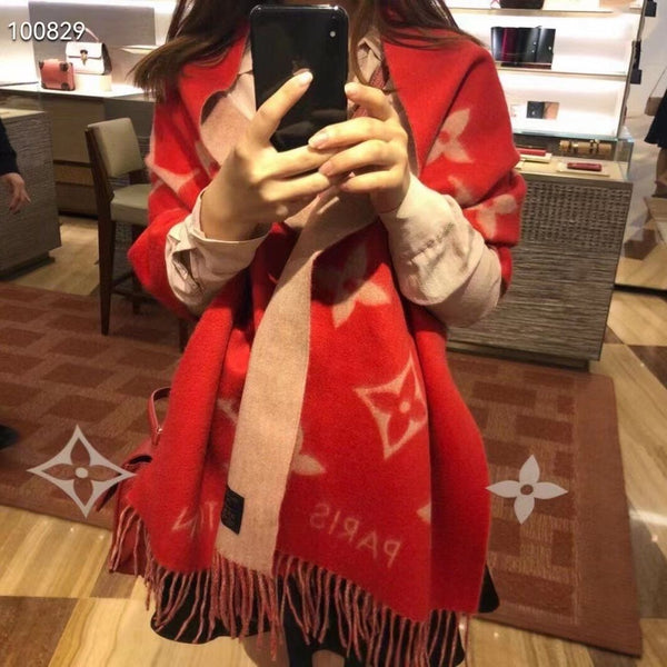 Thickening Fashion Warm Tassel Letter Shawl Scarf